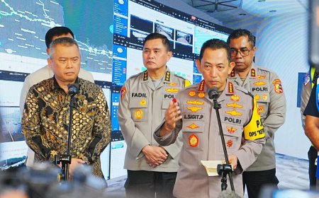 Tinjau Jasa Marga Command Center, Kapolri Pastikan Penanganan Arus Balik Berjalan Lancar dan Aman
