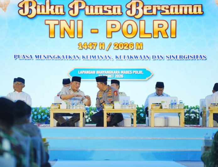 Buka Puasa Bersama TNI-Polri, Kapolri Tegaskan Sukseskan Program Presiden 