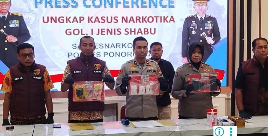 Polres Ponorogo Amankan Pengedar Narkoba Asal Madiun, Sita 301 Gram Sabu