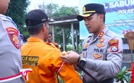 Polres Ngawi Perkuat Jaga Kondusifitas Wilayah dengan Sabuk Kamtibmas